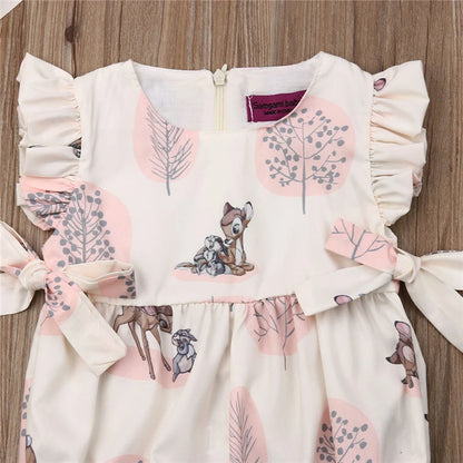 Baby Girl Deer Flower Cotton Soft Romper Girls Jumpsuit Fashion Infant Clothes