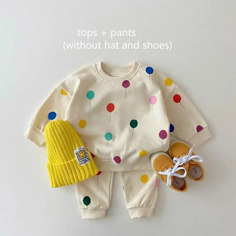 Baby Clothing Sets For Infant Baby Boys Clothes Set Balloon Sweatshirt+Pants 2pcs