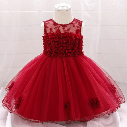 Girls Dress Infant Birthday Party Flower Dresses Cute Little Princess Dress