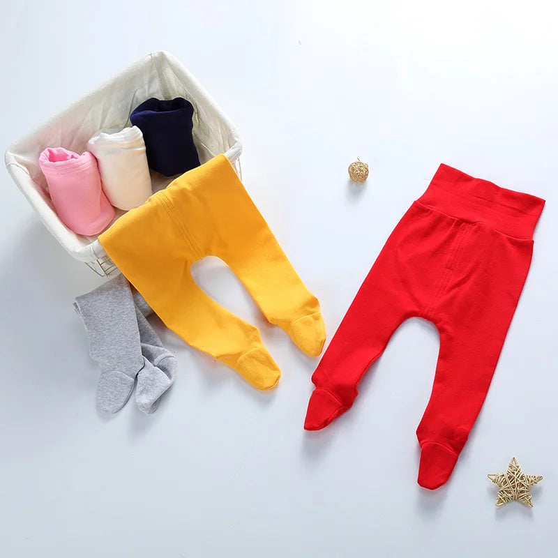 Baby High Waist Footed Pants Newborn Baby Boy Girl Leggings