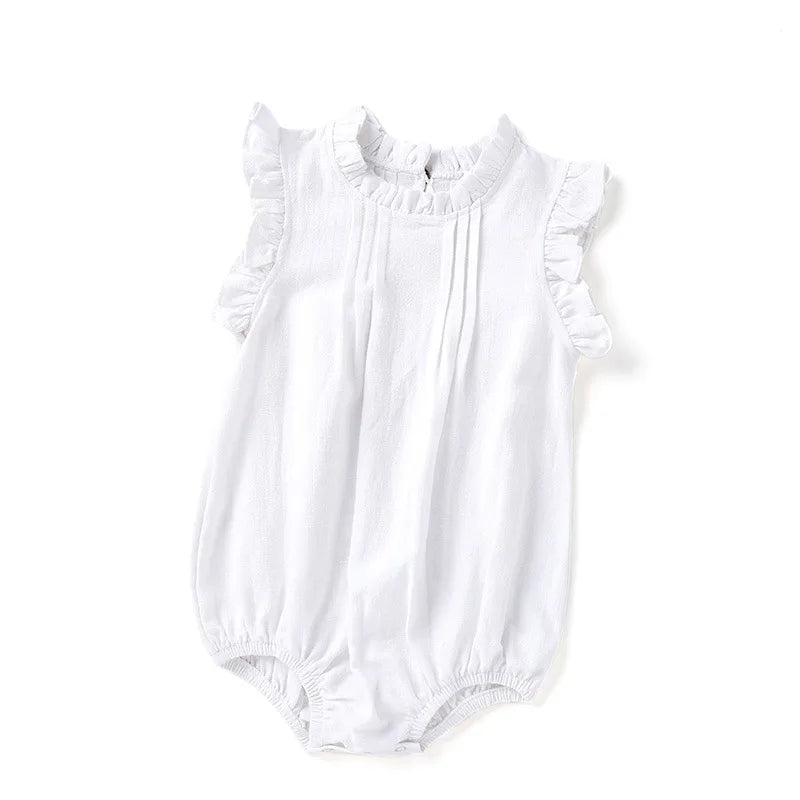 Baby Girls Clothes  Sleeveless Girls One Piece Linen Breatable Girls Outfit