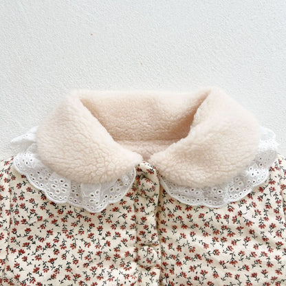 Thick Lamb Lace Collar Infant Toddler Coat Baby Outwear