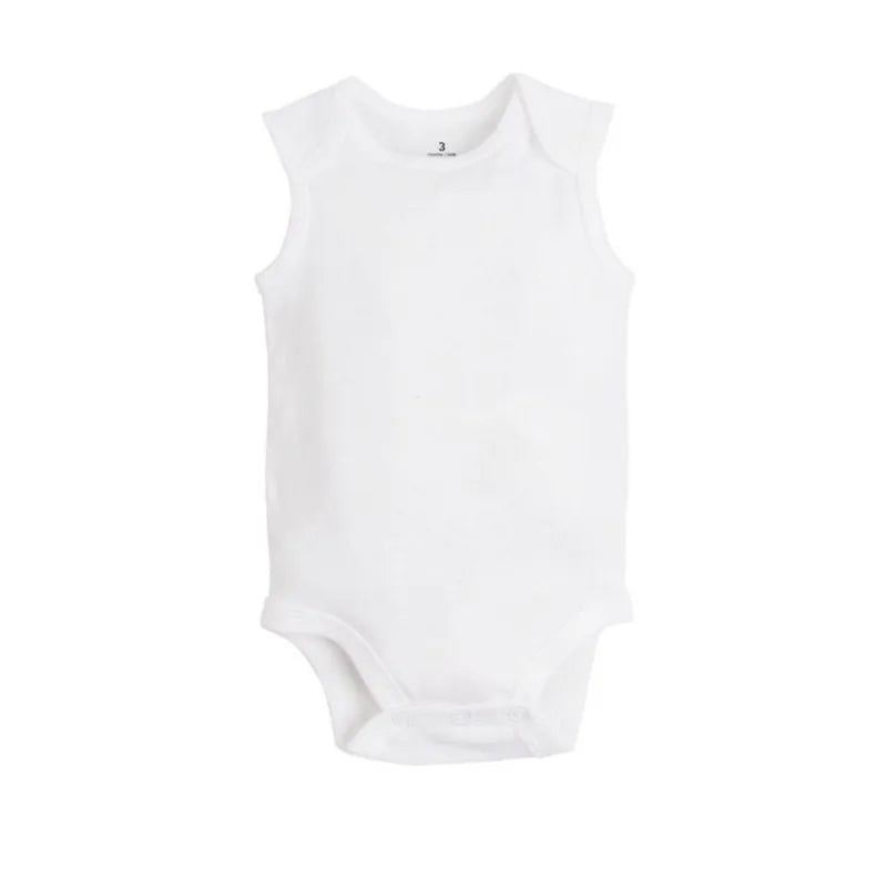 Baby Gilr Boy Clothes Summer Sleeveless Newborn  White Color Baby Bodysuits