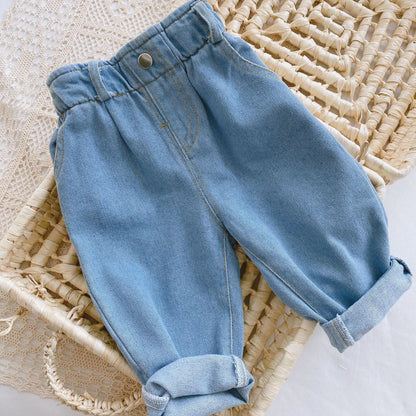 Baby Boy Girl Spring New Fashion Soft Jeans Trousers