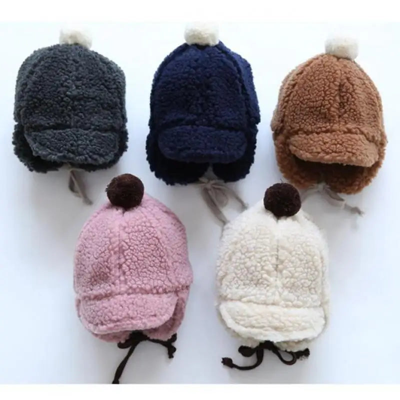 Baby Girls Boys Warm Ears Hats Winter Soft Beanie Hat Ear Plush Cap