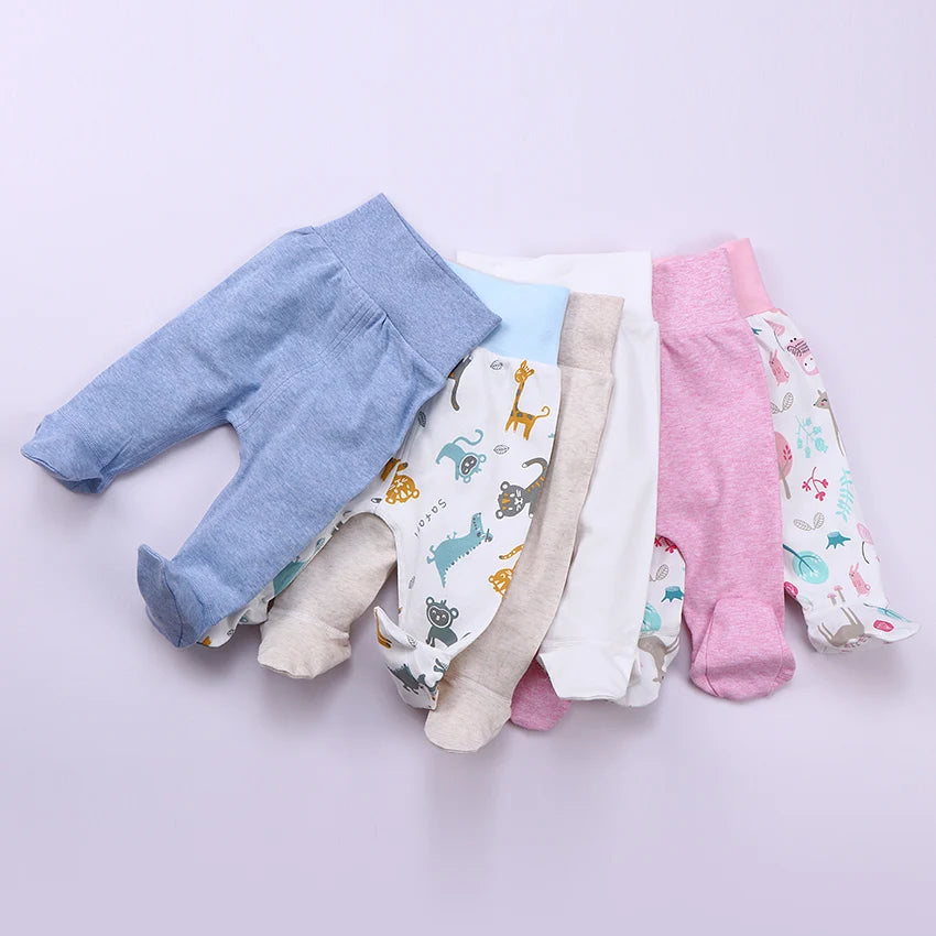 Baby Footed Pants Newborn Baby Boy Girl Leggings High Waist Infant Pants