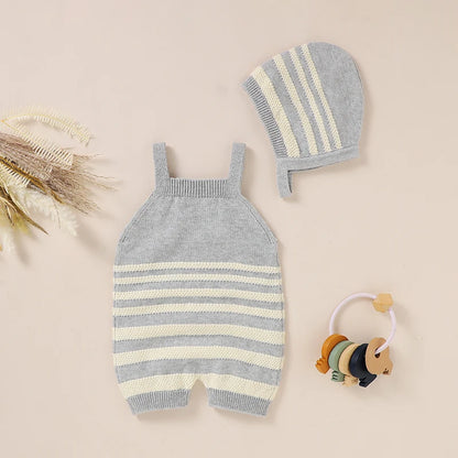 BreezeCotton  Summer Romper – Knit Sleeveless Jumpsuit for Babie