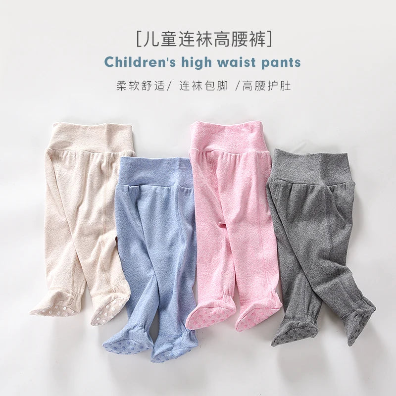 Newborn High Waist Baby Pants Unisex Cotton Trousers Casual Leggings pyjamas