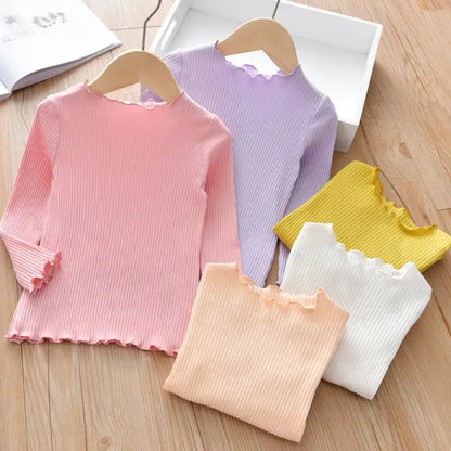 Girls T-Shirt Long Sleeve Baby Kids O-Neck Bottoming Shirt for Children