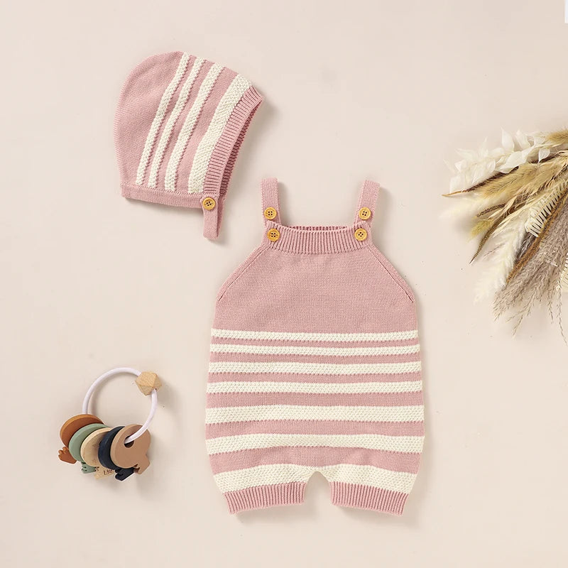 BreezeCotton  Summer Romper – Knit Sleeveless Jumpsuit for Babie