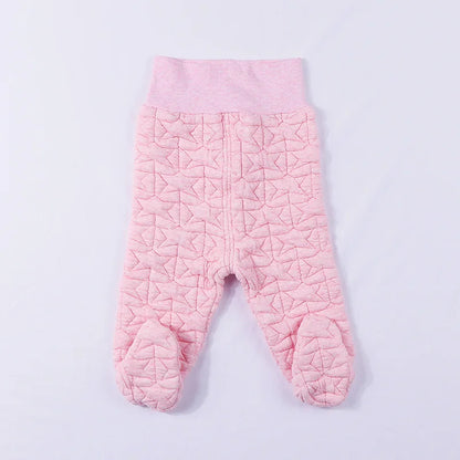 Baby Pants Cotton Newborn Unisex Casual Footed High Waist Baby Boy Giril Trousers