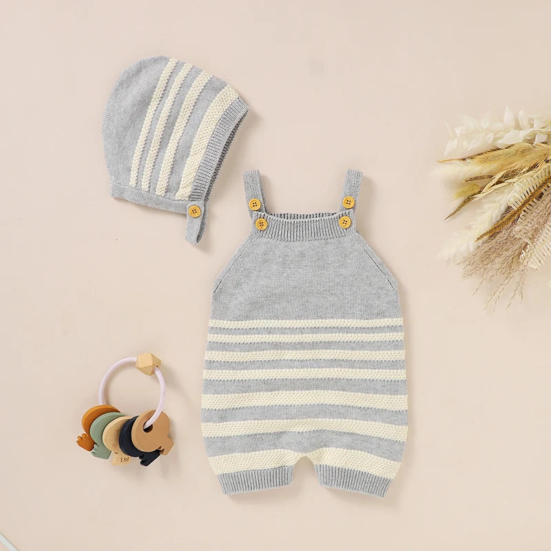 BreezeCotton  Summer Romper – Knit Sleeveless Jumpsuit for Babie