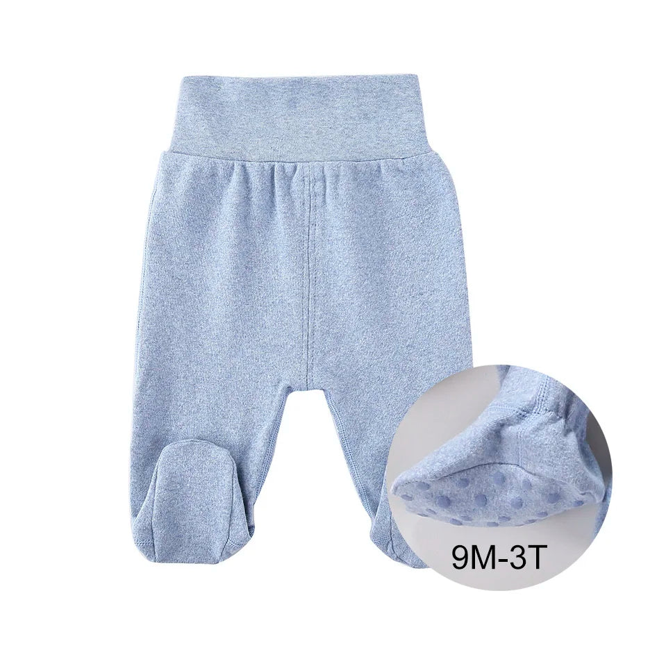 Newborn High Waist Baby Pants Unisex Cotton Trousers Casual Leggings pyjamas