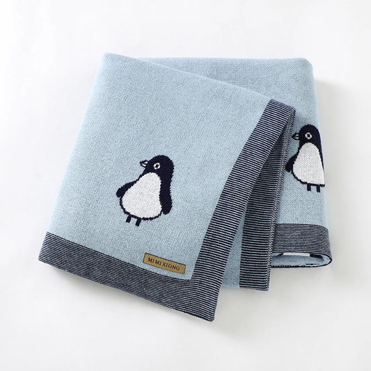 ChillyWaddle Blanket – Soft Penguin Knit Swaddle for Babies