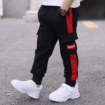 boys big pocket overalls boys casual pants sports trousers