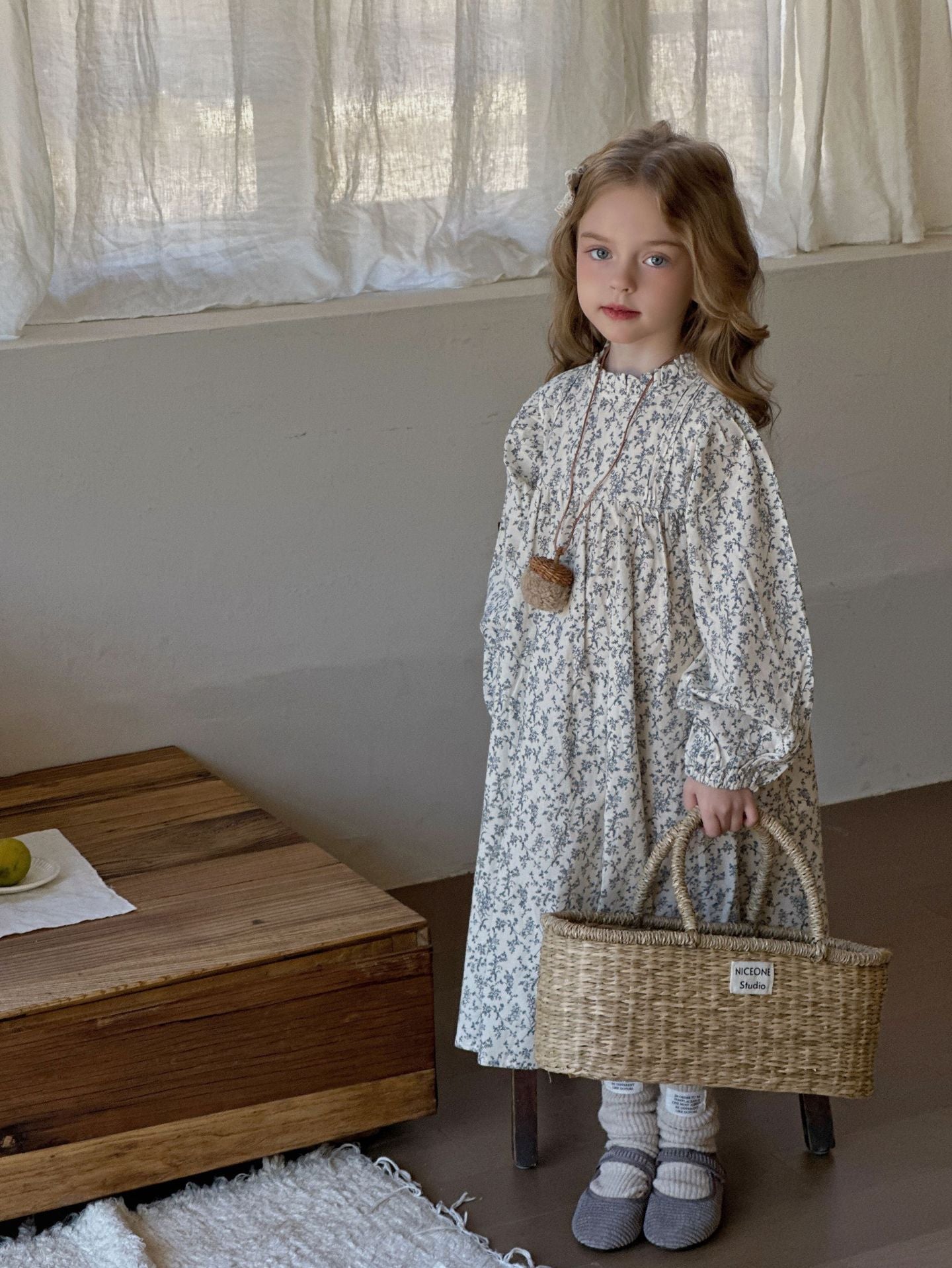 Spring And Autumn New Long Sleeve Princess French Floral Skirt