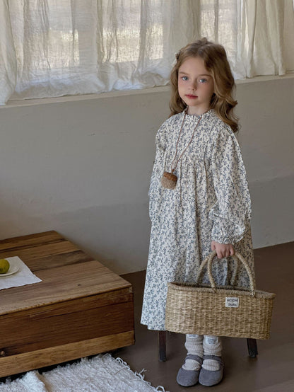 Spring And Autumn New Long Sleeve Princess French Floral Skirt
