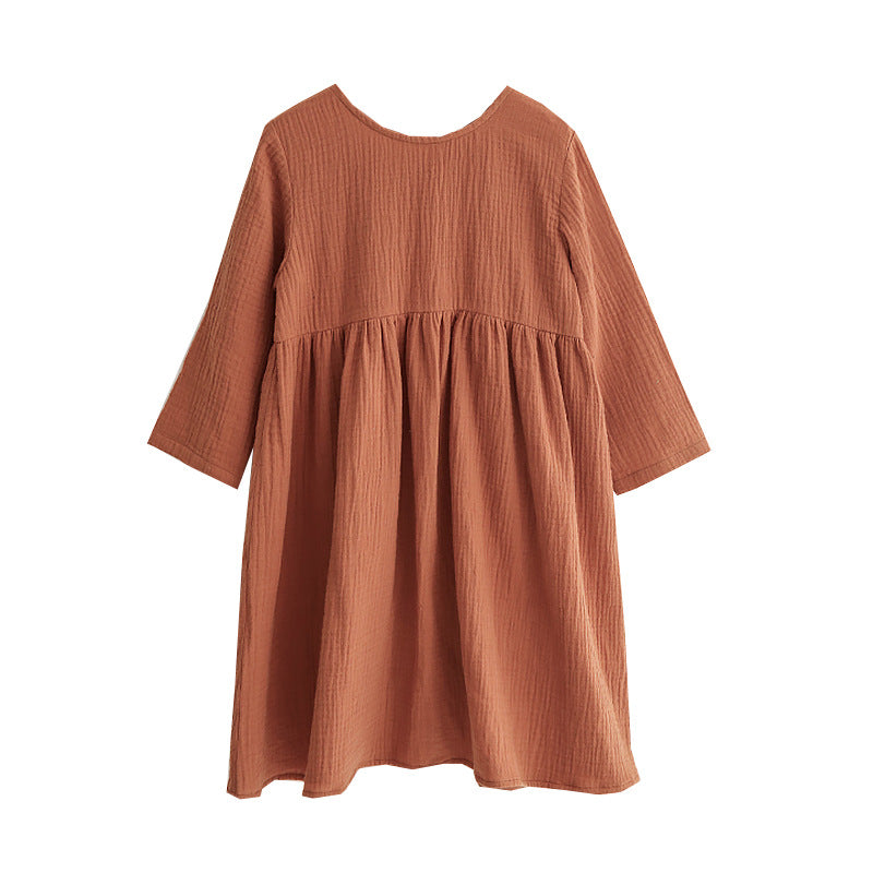 Western Style Cute Double-layer Gauze Long Sleeve Baby Dress