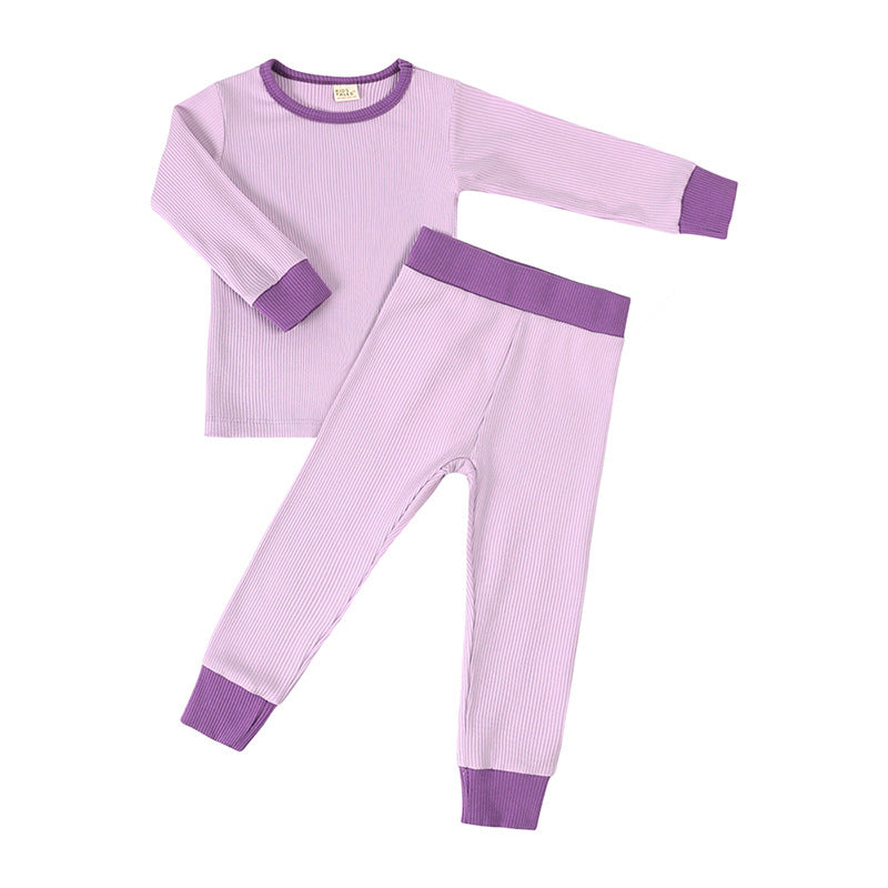 Bamboo Fiber Long Sleeve Children's Long Johns Top Bottom Set