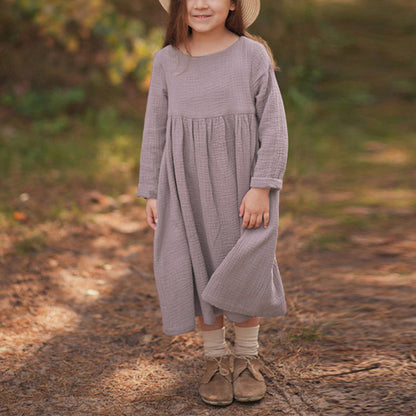 Western Style Cute Double-layer Gauze Long Sleeve Baby Dress