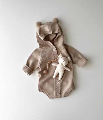 Ins Style Bear Shape Baby Knitted Sweater Jumpsuits