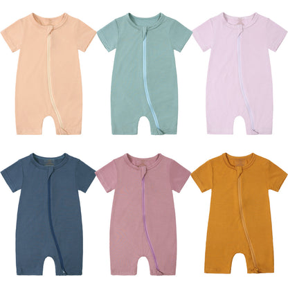 Baby Jumpsuit Bamboo Fiber New Short Sleeve Thin