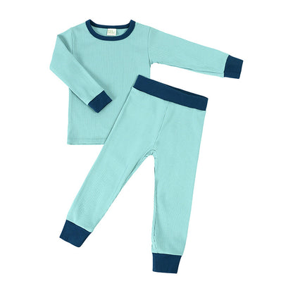 Bamboo Fiber Long Sleeve Children's Long Johns Top Bottom Set