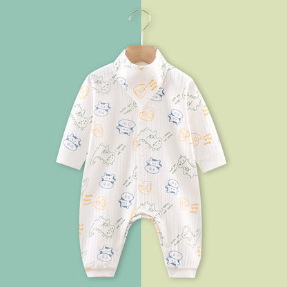 Long-sleeved Romper Double-layer Cotton Baby Jumpsuit