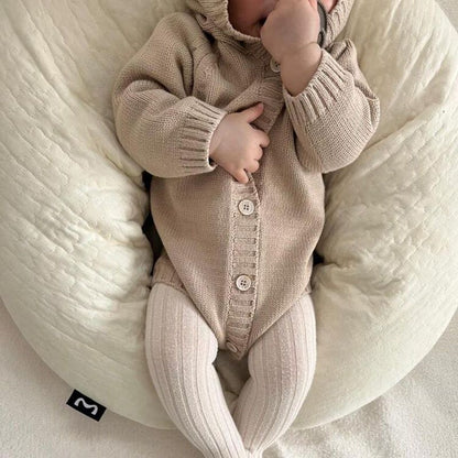 Ins Style Bear Shape Baby Knitted Sweater Jumpsuits