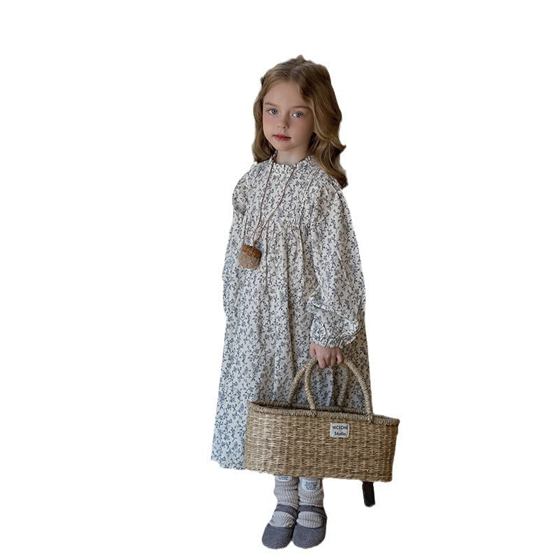 Spring And Autumn New Long Sleeve Princess French Floral Skirt