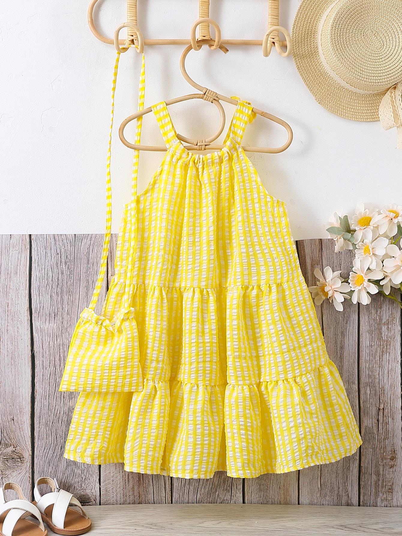 Girls Off-shoulder Halter Simple Solid Color Beach Holiday Dress