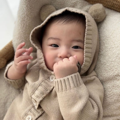 Ins Style Bear Shape Baby Knitted Sweater Jumpsuits