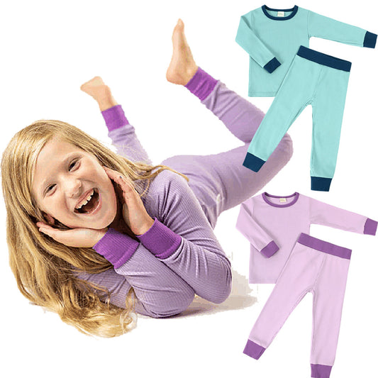 Bamboo Fiber Long Sleeve Children's Long Johns Top Bottom Set