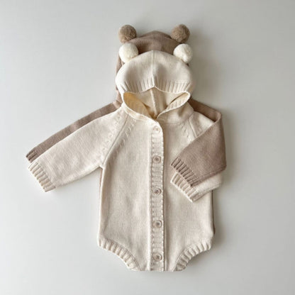 Ins Style Bear Shape Baby Knitted Sweater Jumpsuits