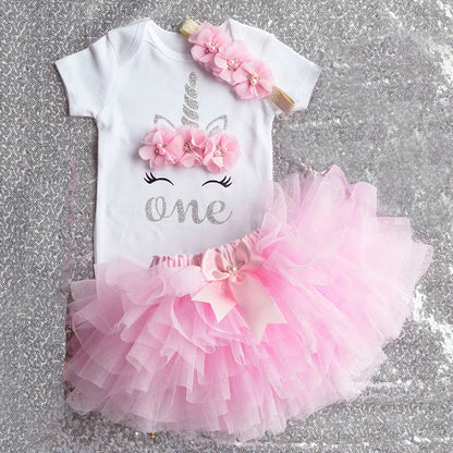 Baby Girl Dress Unicorn Party Tutu Girls Dress Newborn Baby Girls 1st Birthday Outfits