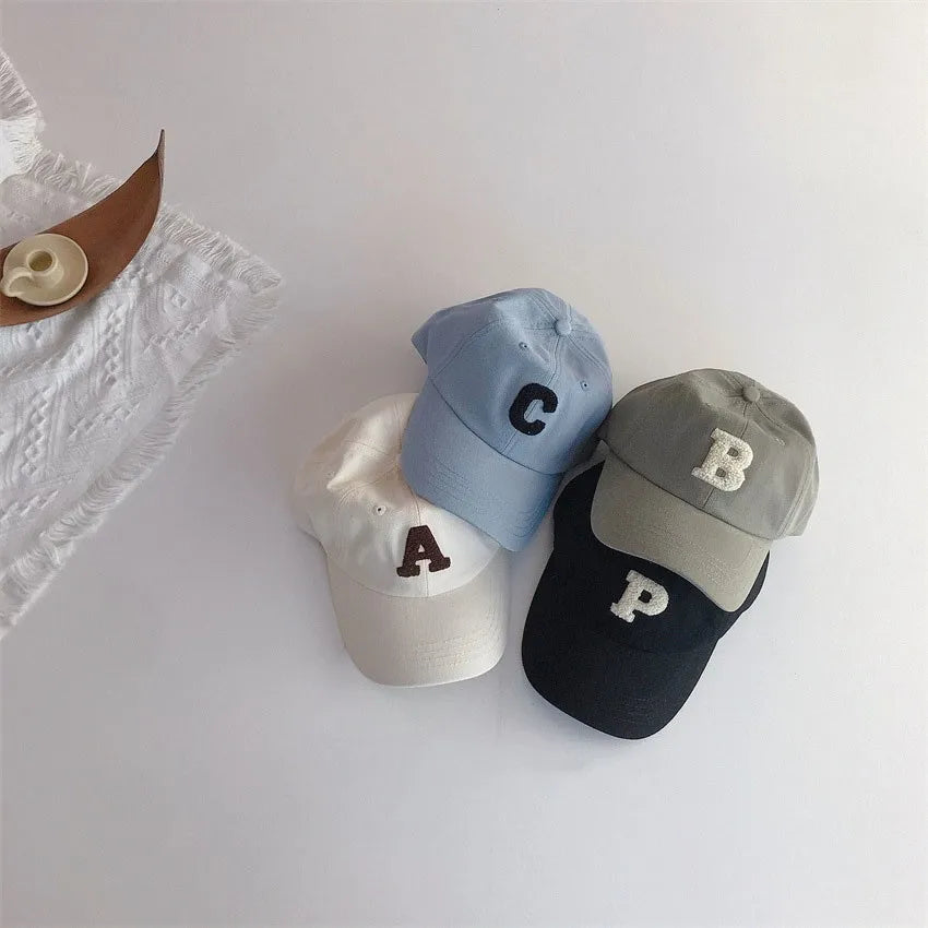 Baby Boys Embroidery Letter Baseball Cap Children Outdoor Sunscreen Sun Hat