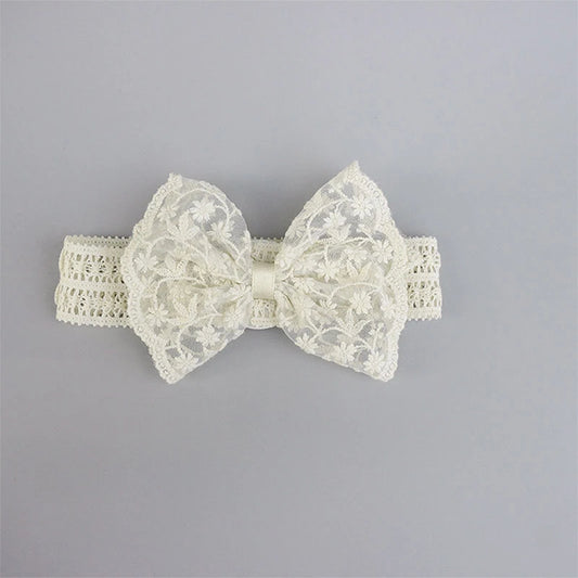 Baby Girls Bow Lace Headband Soft Cute Hair Band for Newborn