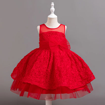 Girls Party Dress Sleeveless Princess Birthday Puffy Dresses for Kids Children Tutu Wedding