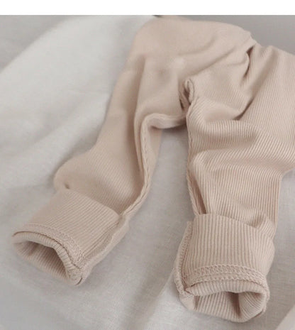 RetroCozy Ribbed Pajama Set – Kids 2pcs Cotton Sleepwear