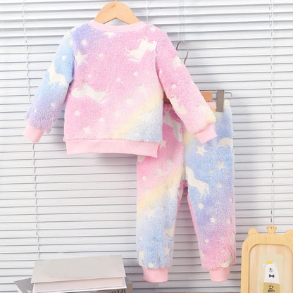 baby colored autumn and winter plush night fluorescent home clothing