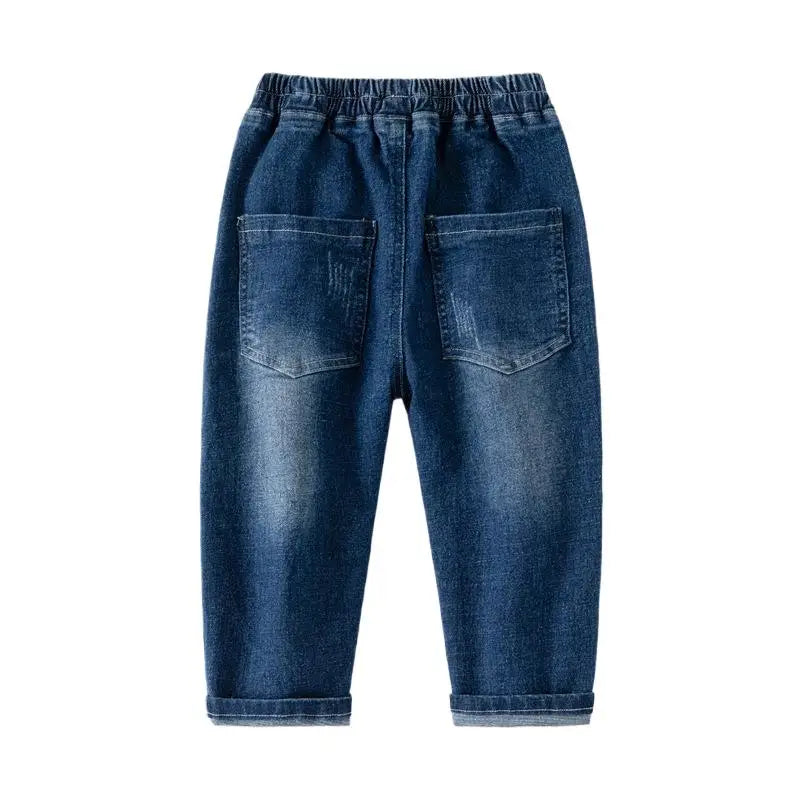 Boys Denim Pants Cotton Solid Elastic Waist Babies Boys Trousers