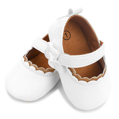 Baby Girls Princess Flats Soft Sole Non-Slip Sweet Crib Shoes Adorable PU Leather