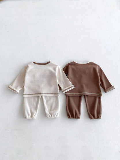 New Baby Long Sleeve Clothes Set Toddler Boy Girl Sweatshirt + Casual Pants