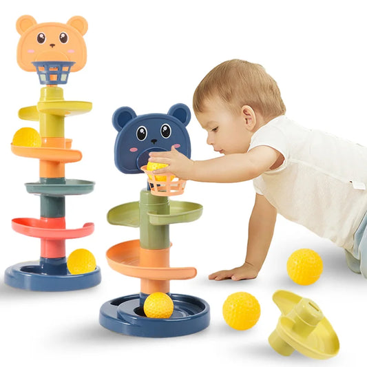 Educational Ball Drop Toy for Kids Spinning Swirl Ball Ramp Ball Tower for Toddlers