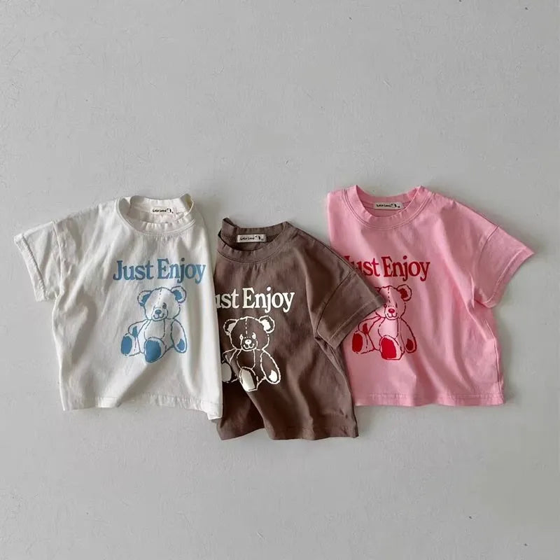 Baby Casual Cartoon T-shirt Girls Loose High Quality Bottoming Shirt For Kids