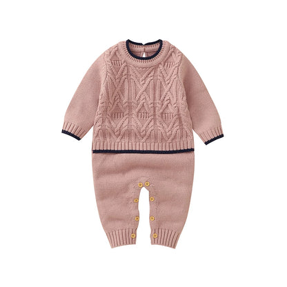 ElmHug Overalls – Soft Solid Knit Romper for Newborns & Toddlers