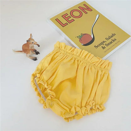 Baby Bloomers PP Shorts Cotton Linen Bread Pants Boys Girls Breathable Pumpkin Short