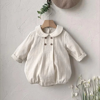 Bodysuit Girl Simple Solid Jumpsuit Baby Boys Long Sleeves Outfits