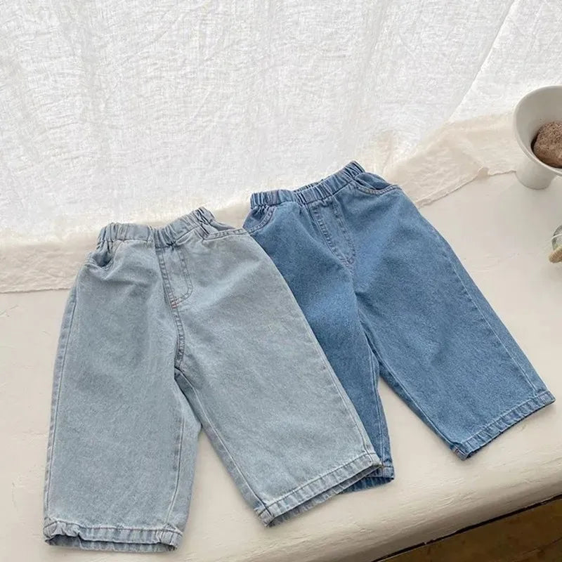 Boy Girl Jeans Loose Kids Denim Pants All-match Toddler Casual Pants