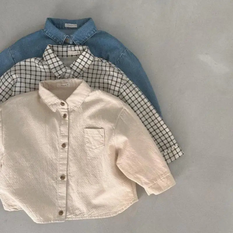 Boy Baby Casual Denim Coats Newborn Solid Cardigan Losse Long Sleeve Tops